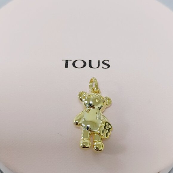 TOUS Charm Kulon Teddy Bear 925 Sliver for Necklace / Choker Dangle Gold - Picture 3 of 3